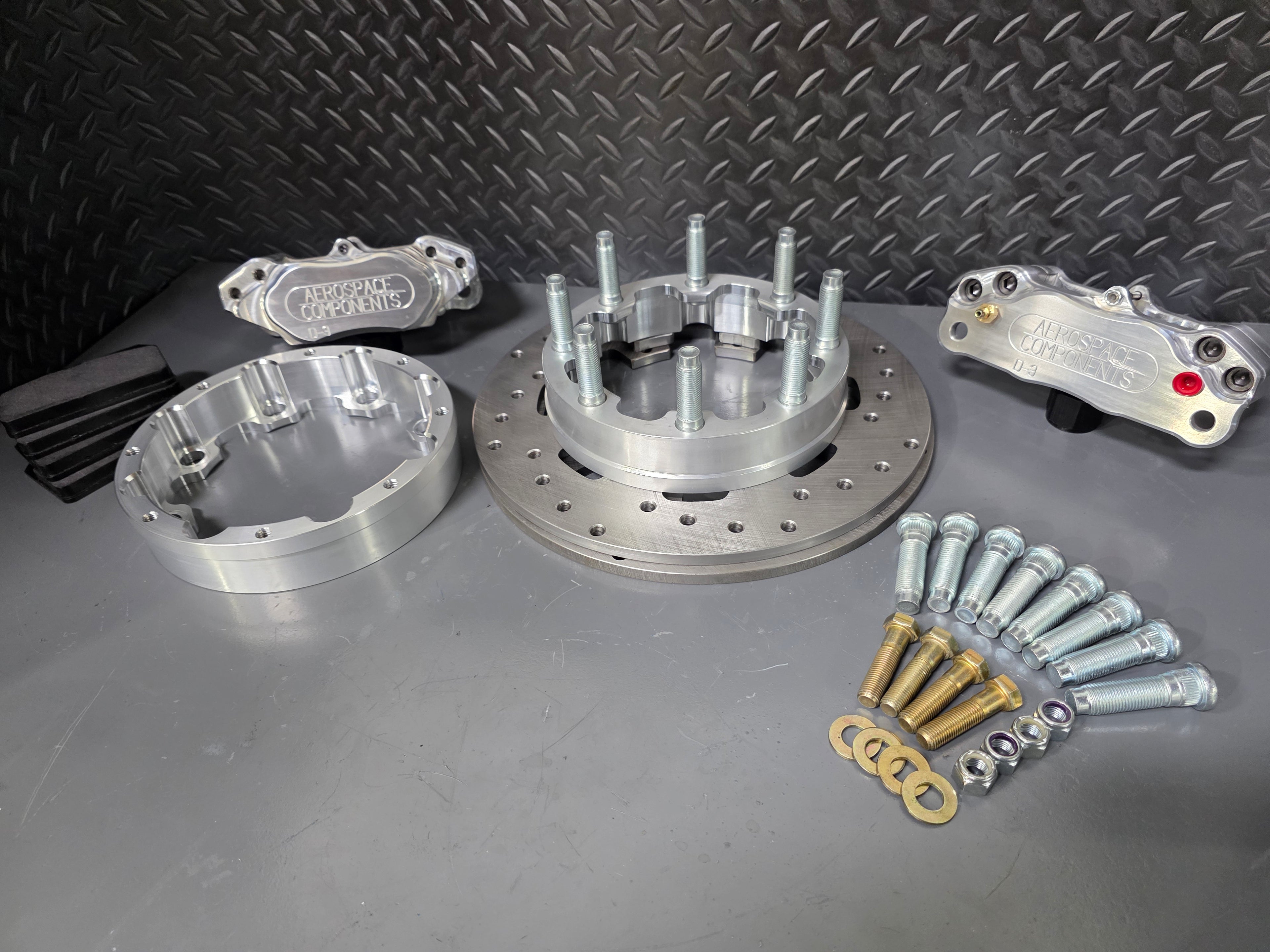 94-99 Ram 15 inch front brake conversion kit with (Drag race brake rotors) using Innovative Machine front hub (not Included)