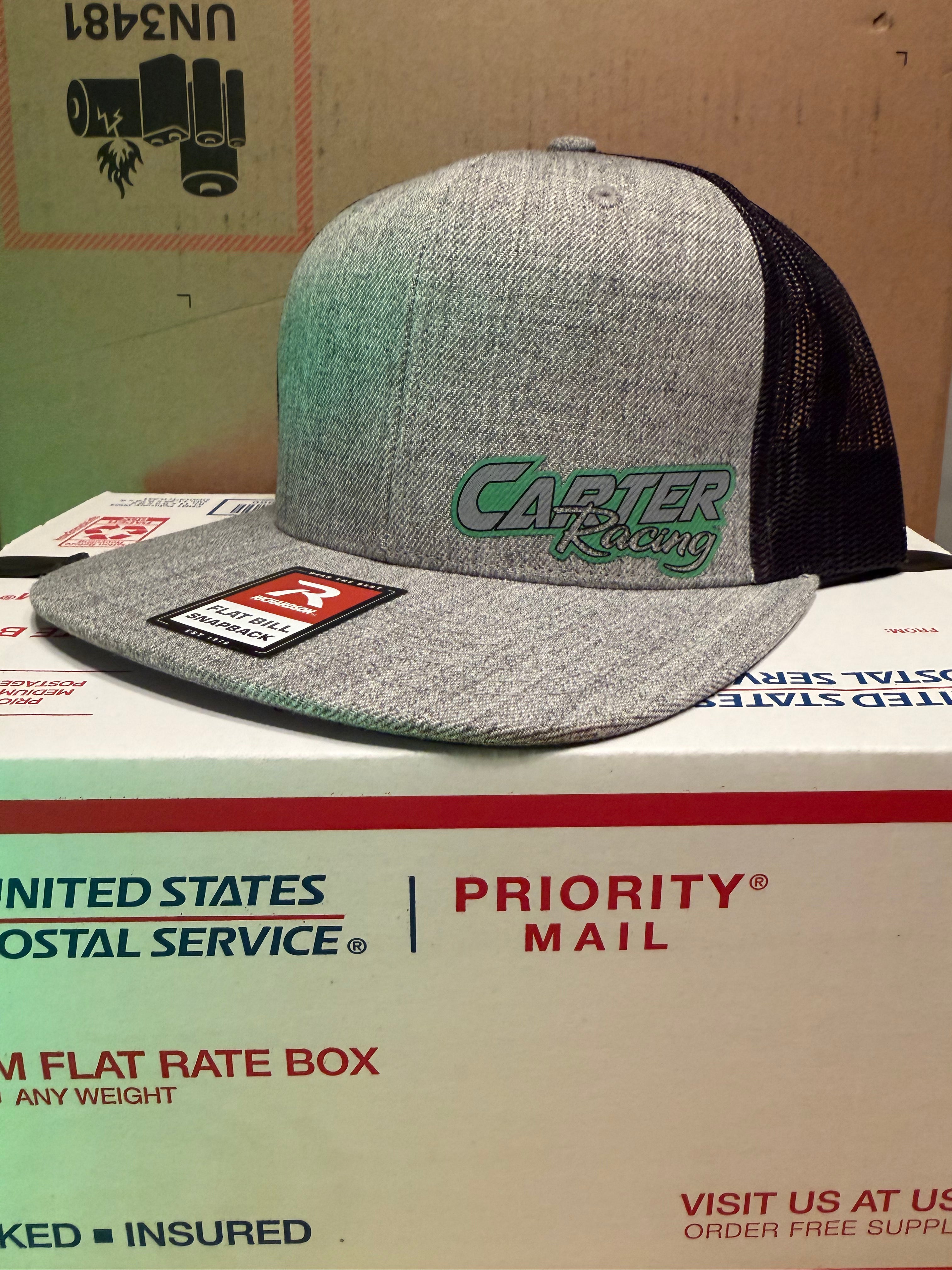 Carter racing logo 511 flat bill snapback hat